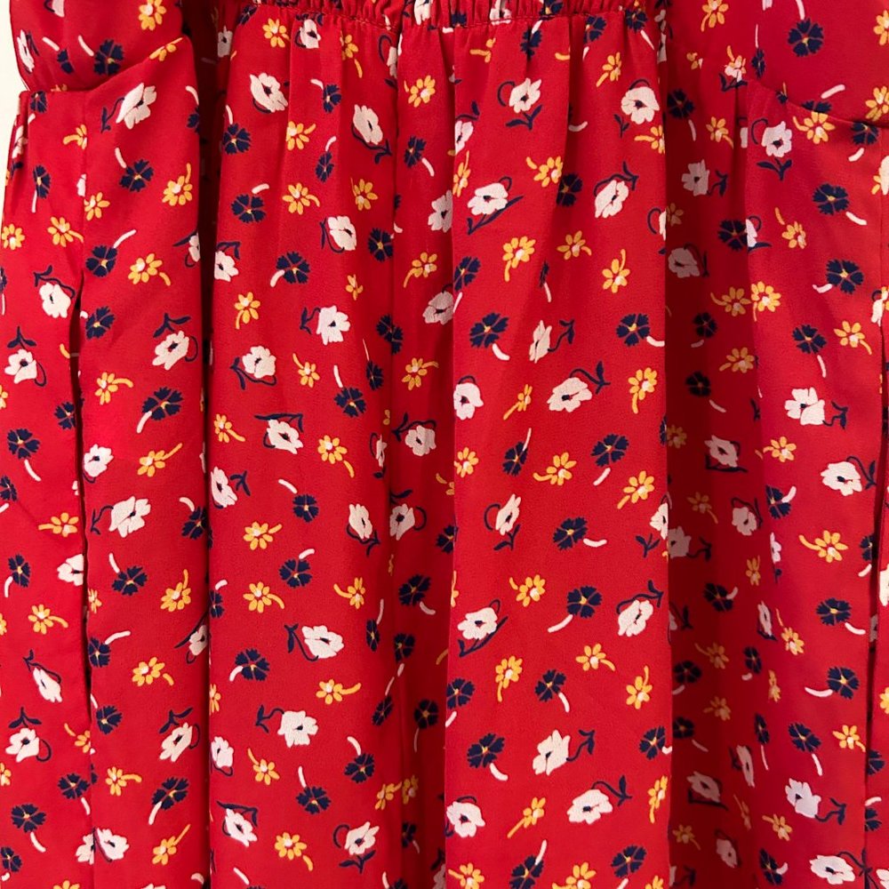 Madewell Floral Red Jumpsuit - Picture 3 of 4